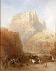 Edinburgh Castle vom Grassmarket, 1837